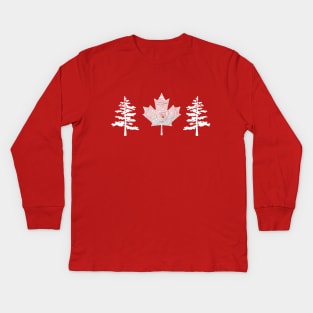Tree Canada Flag Kids Long Sleeve T-Shirt
